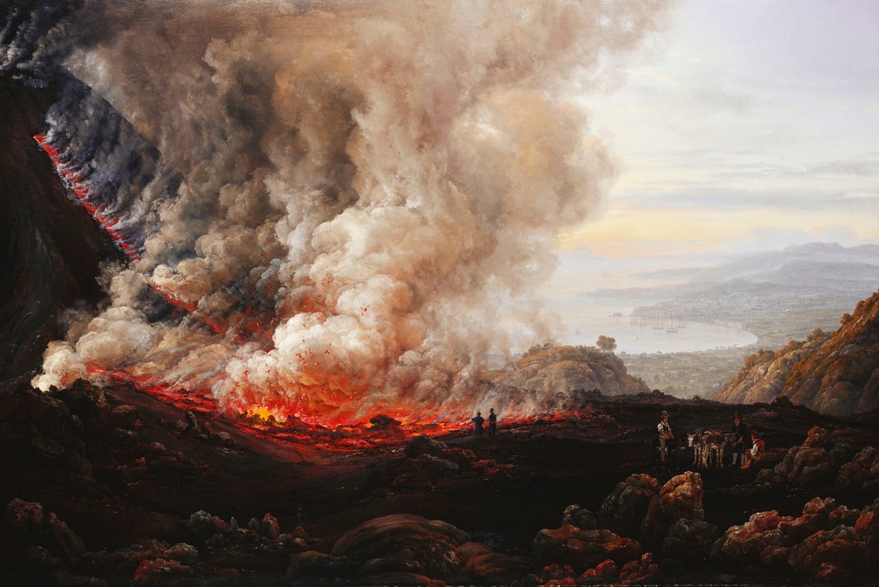 A Vezúv kitörése; A Vezúv kitörése, 1824 alkotó: Johan Christian Dahl