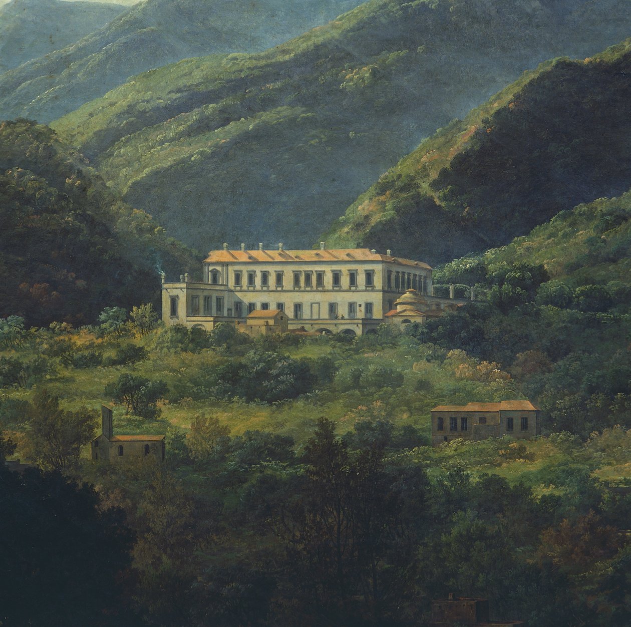 Quisisana királyi palota, Nápoly közelében, Johan Christian Clausen Dahl (1788-1857), Olaszország alkotó: Johan Christian Dahl