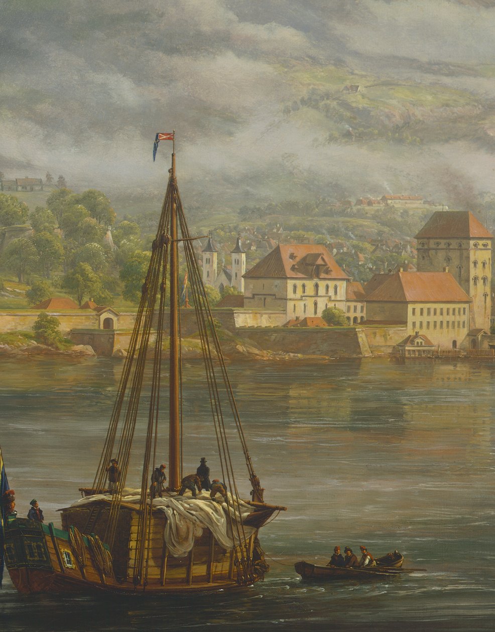 Bergen látképe, Johan Christian Clausen Dahl (1788-1857), Norvégia 19. század alkotó: Johan Christian Dahl