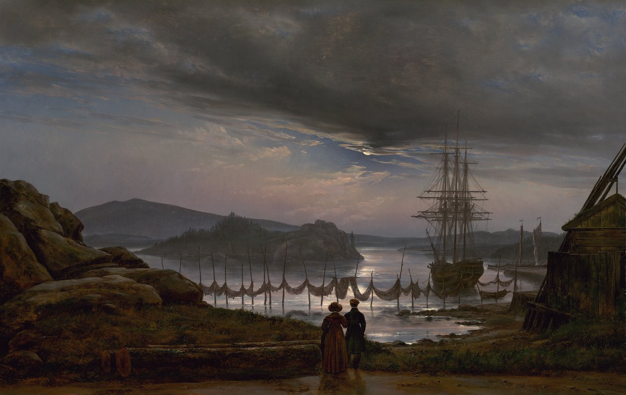 Kilátás a Christiania melletti Vaekero-ból alkotó: Johan Christian Dahl