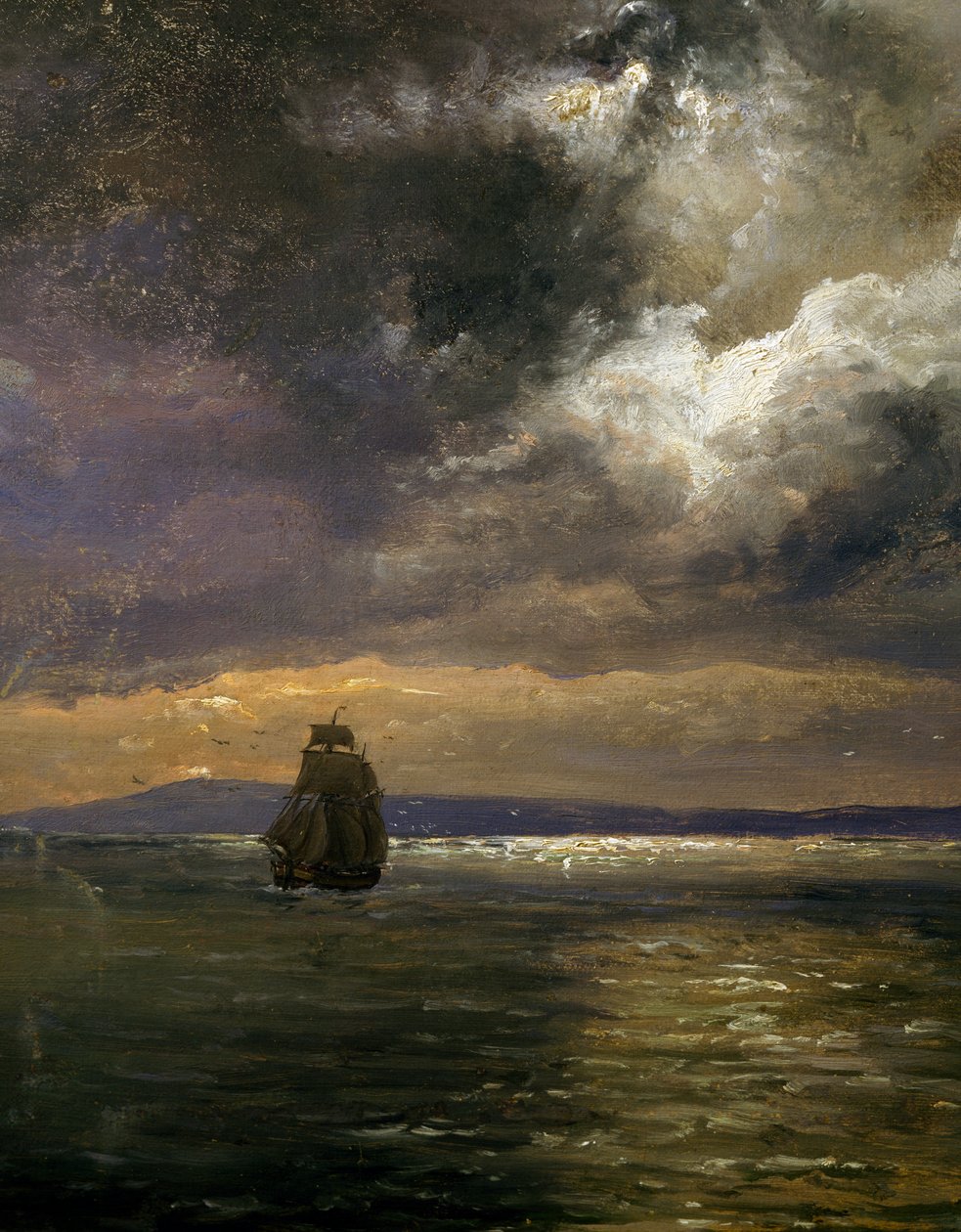 Christianiafiorden képe, Johan Christian Clausen Dahl (1788-1857), részlet, Norvégia alkotó: Johan Christian Dahl
