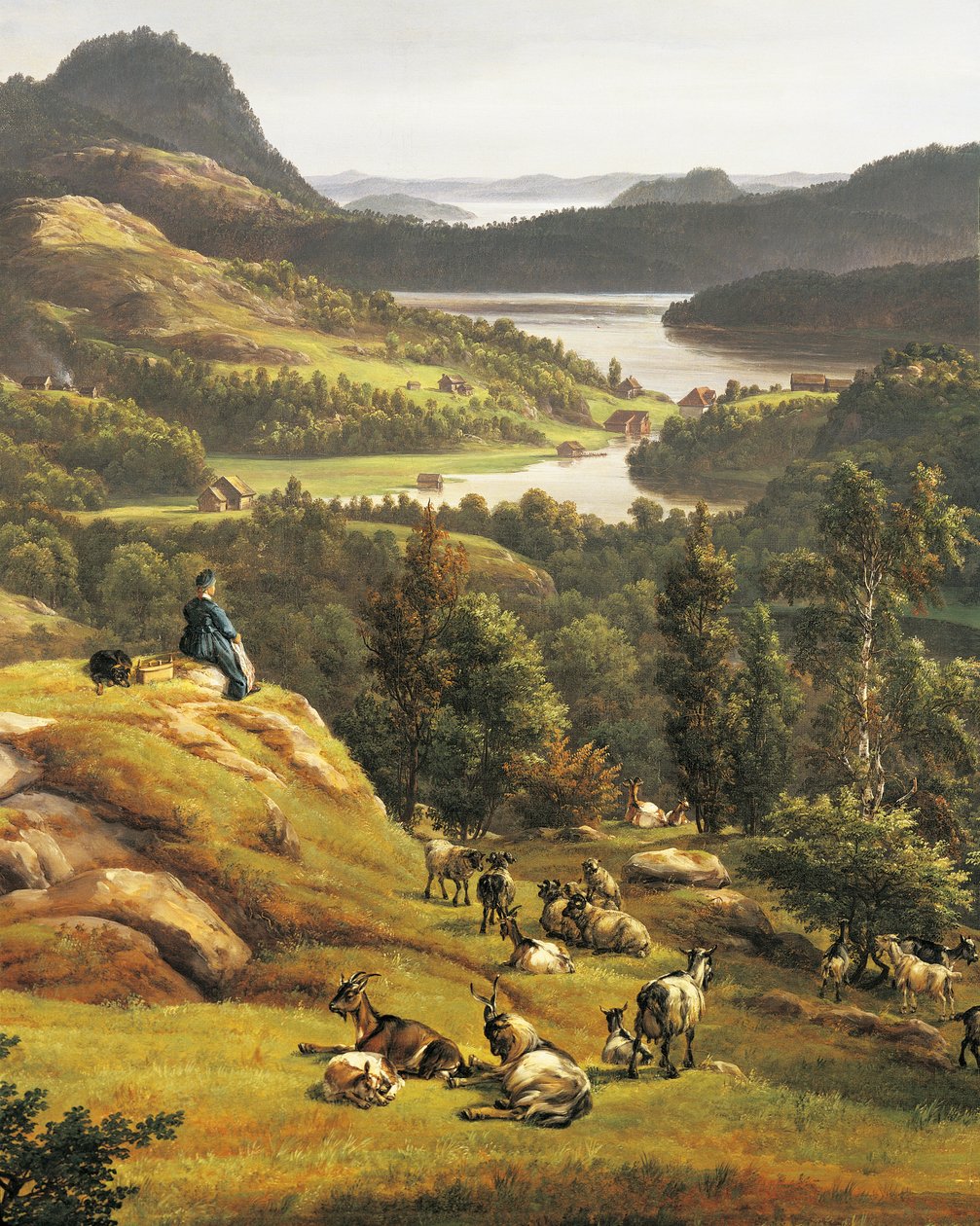 Kilátás a Bergen melletti Lysenklosterre, Johan Christian Clausen Dahl (1788-1857), Norvégia 19. század Részletek alkotó: Johan Christian Dahl