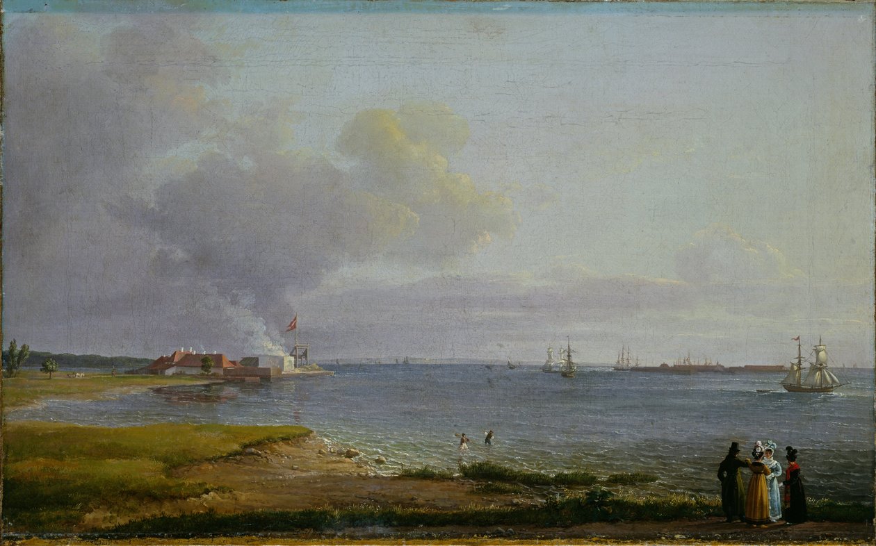 Kilátás az Öresundra a Mészművek mellett alkotó: Johan Christian Dahl