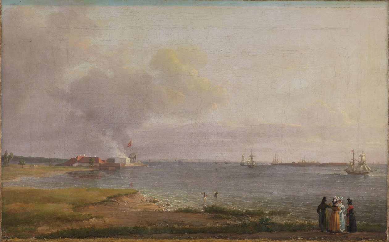 Kilátás az Öresundra a Mészművek mellett alkotó: Johan Christian Dahl