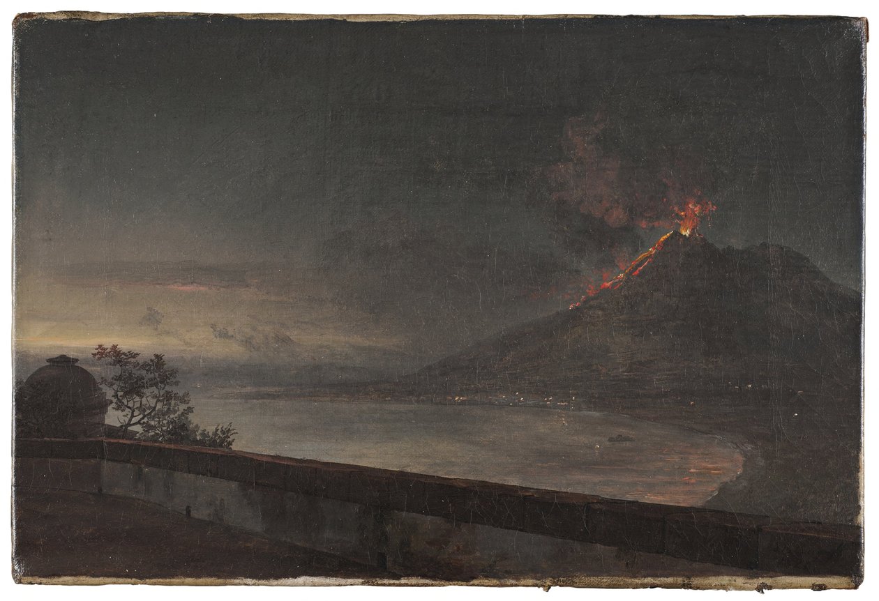 Kilátás a Vezúvra a Villa Quisisana épületéből alkotó: Johan Christian Dahl