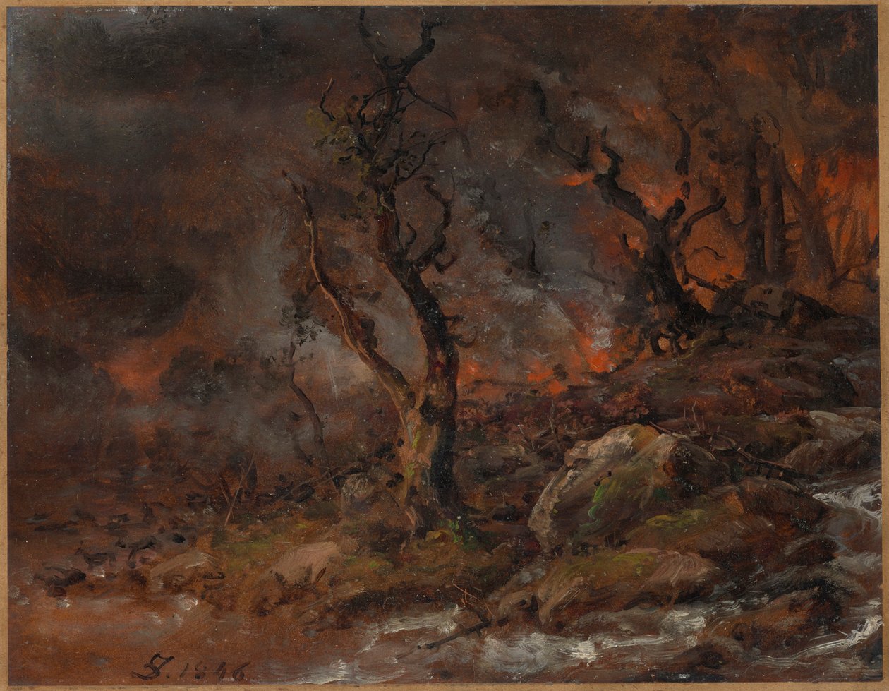 Erdőtűz alkotó: Johan Christian Dahl