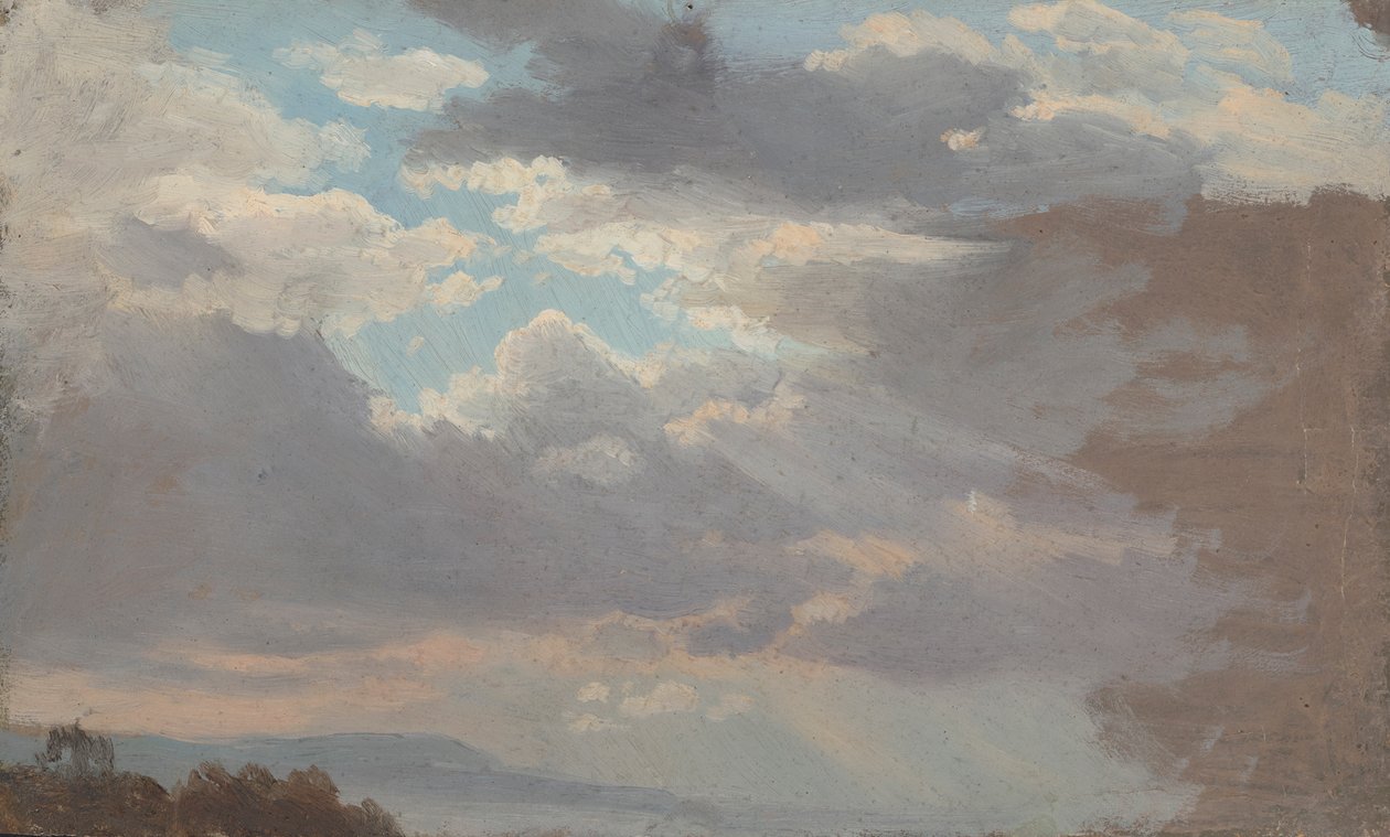 Felhőtanulmány a stúdió ablakából alkotó: Johan Christian Dahl
