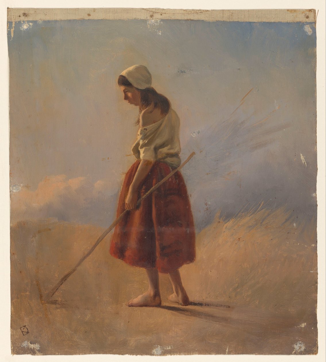Álló farm lány bottal alkotó: Johan Daniël Koelman