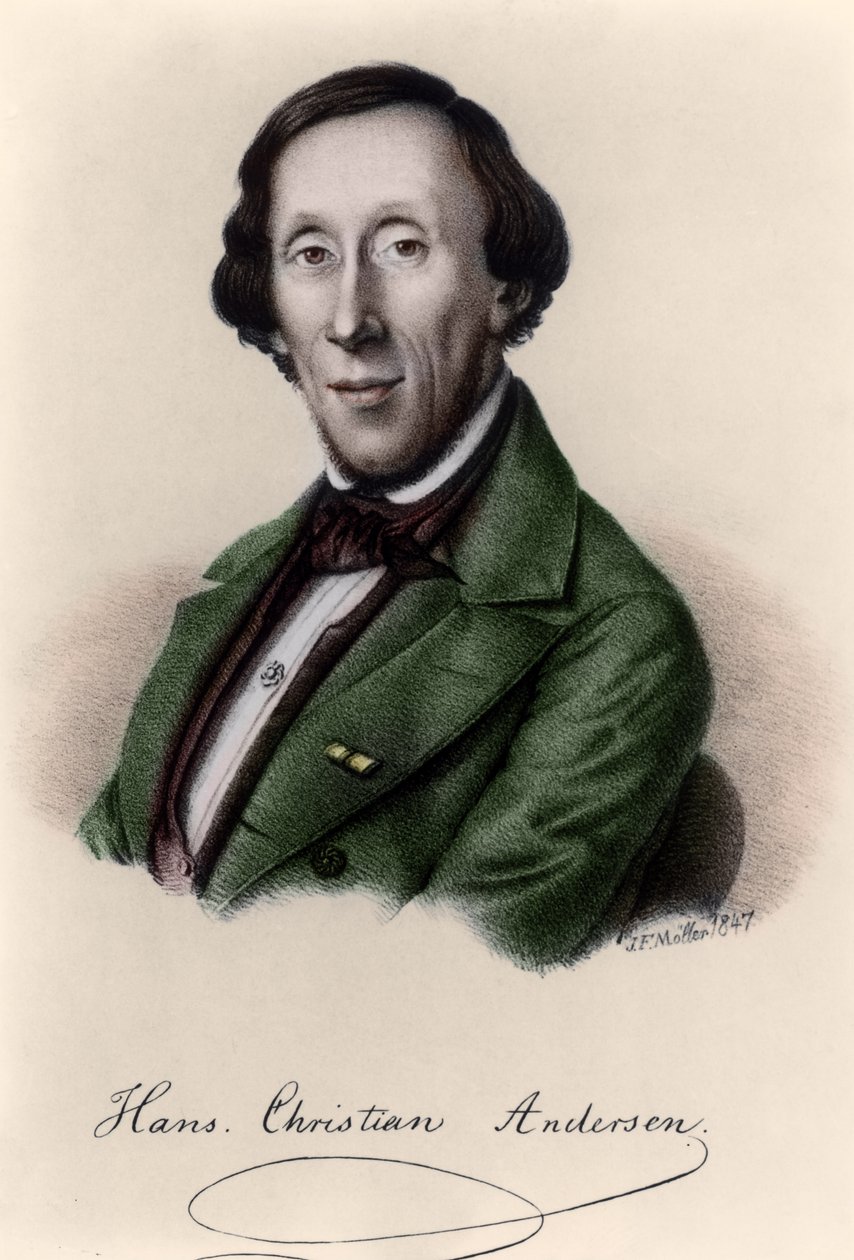 Hans Christian Andersen (1805-1875) portréja (későbbi színezés) alkotó: Johan Frederick Moller