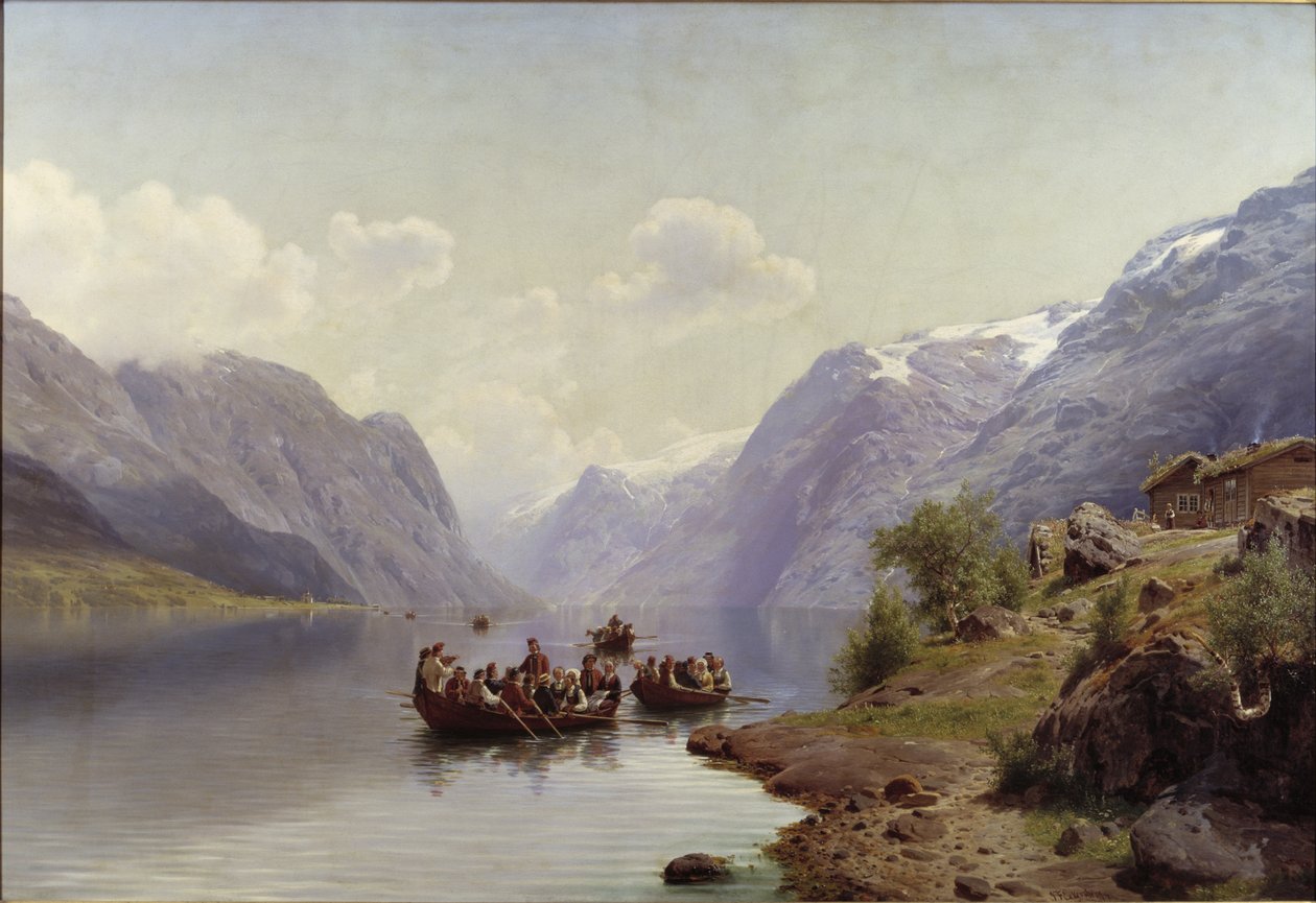 Menyasszonyi kísérő a Hardanger Fiordon, 1865 alkotó: Johan Fredrik Eckersberg