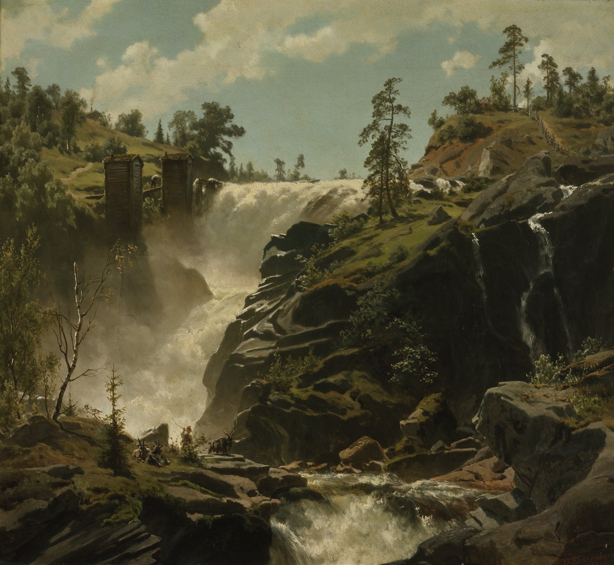 Táj vízeséssel alkotó: Johan Fredrik Eckersberg
