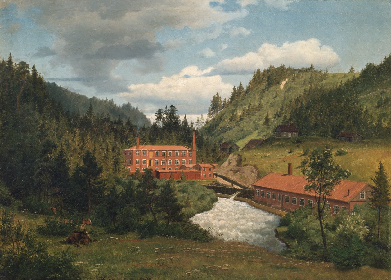 A régi malom Maridalenben alkotó: Johan Fredrik Eckersberg