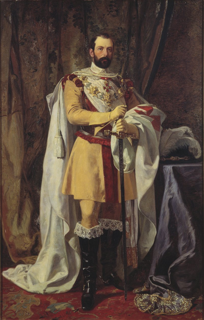 Charles XV roi de Suede – XV. Károly svéd király (1826-1872) portréja, Hockert, Johan Fredrik (1826-1866). Olajfestmény alkotó: Johan Fredrik Hockert