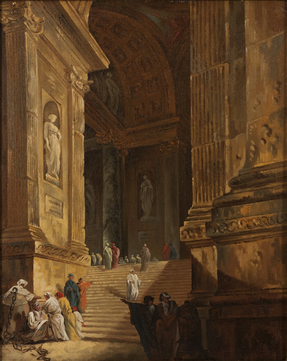 Temple Staircase, 1783 körül (olaj, vászon) alkotó: Johan Gottlob Brusell