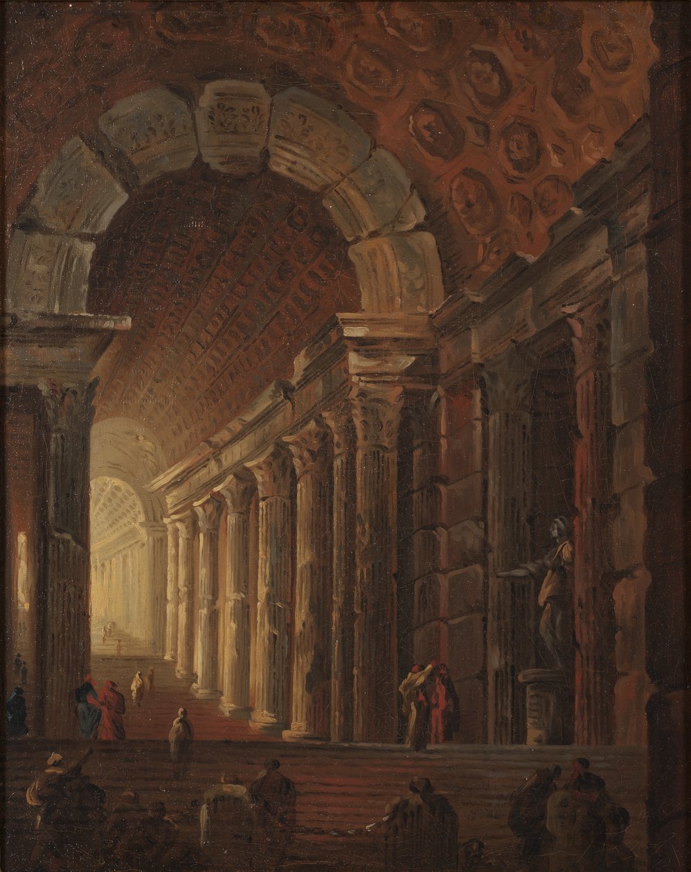 Boltíves lépcső, 1783 körül (olaj, vászon) alkotó: Johan Gottlob Brusell