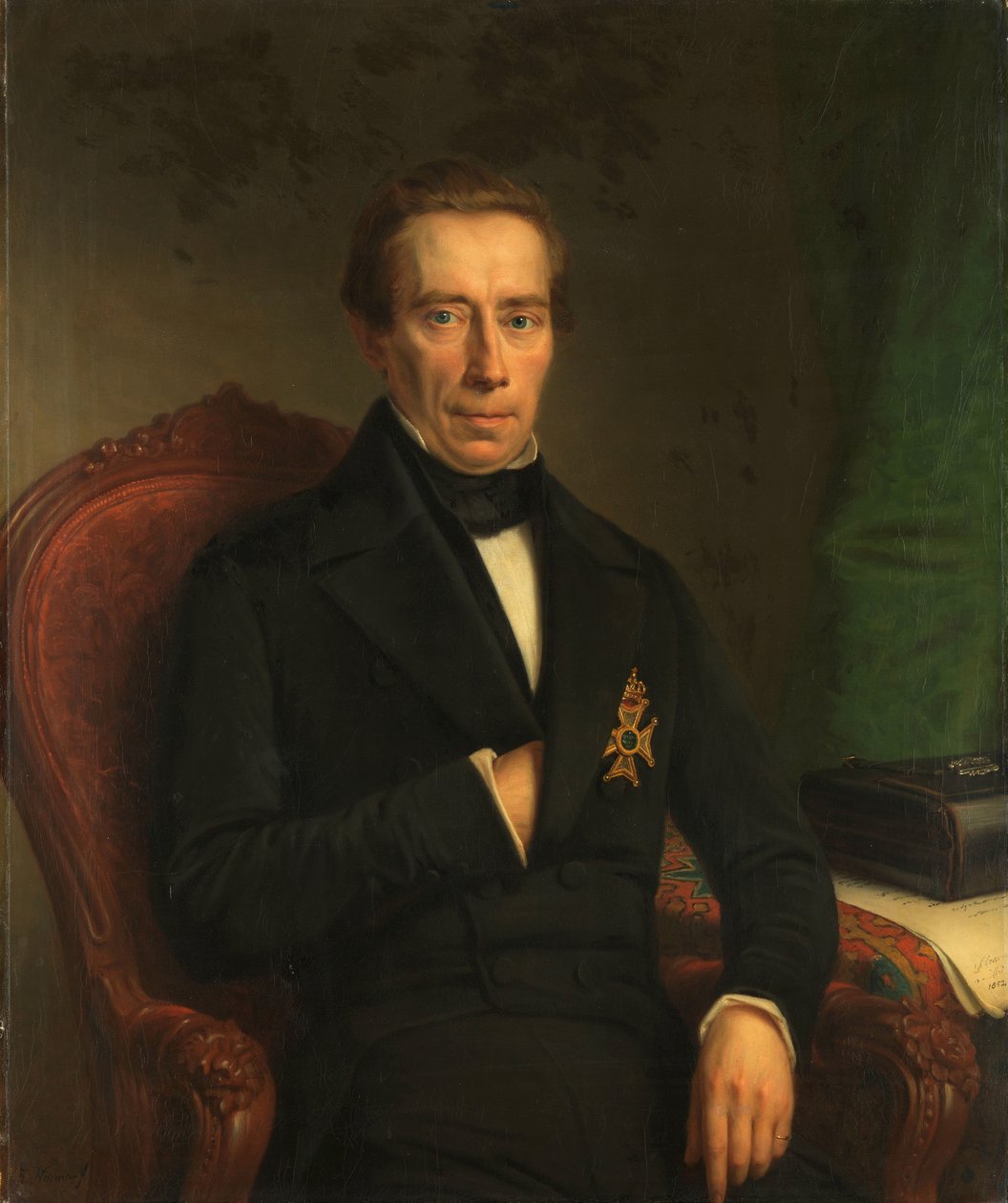 Johan Rudolf Thorbecke állam- és belügyminiszter portréja alkotó: Johan Heinrich Neuman