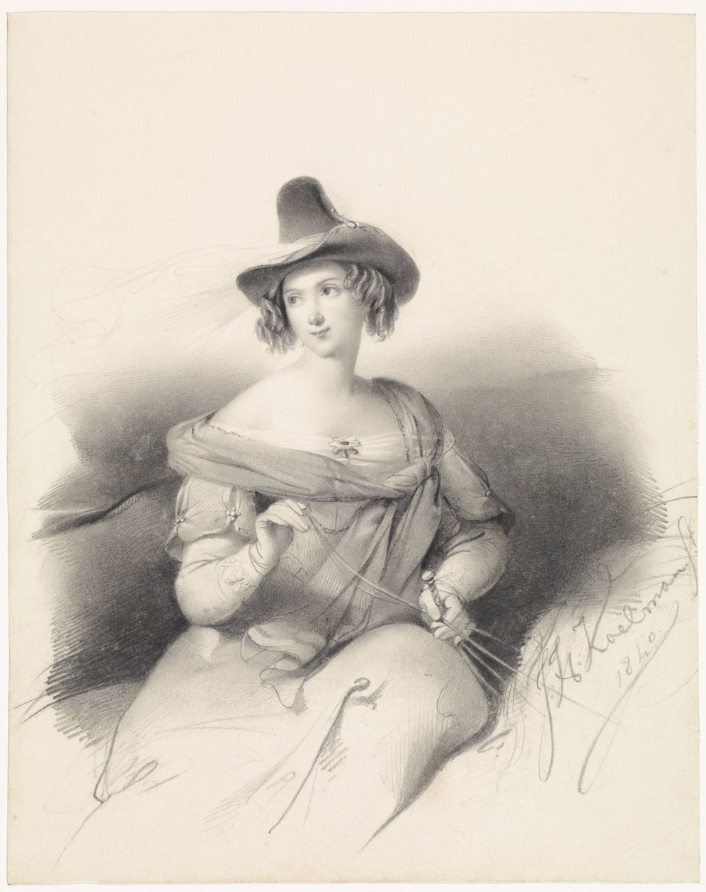 Hölgy lóháton alkotó: Johan Hendrik Koelman