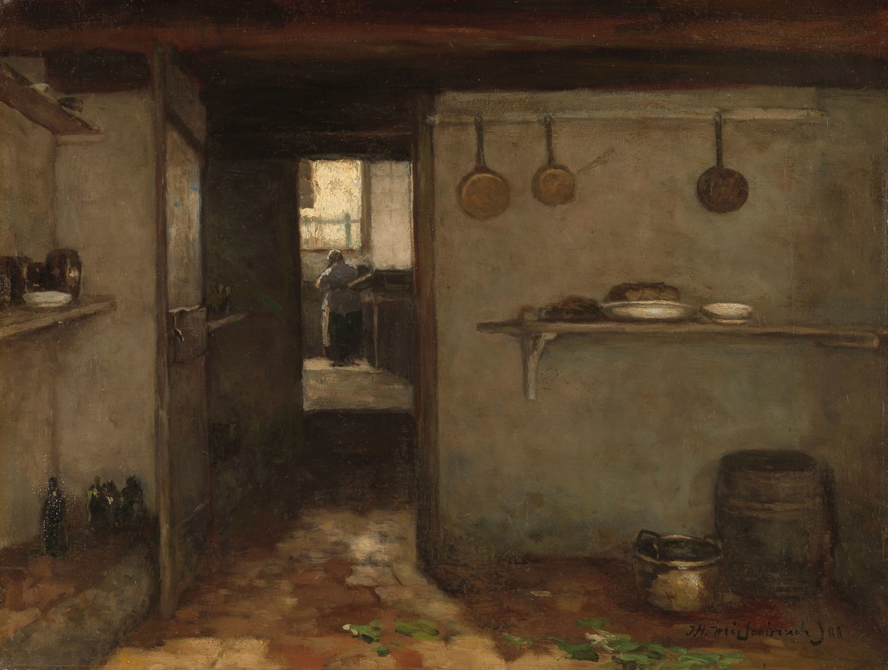 A művészotthon pincéje Hágában Kilátás Weissenbruch hágai otthonának alagsorába alkotó: Johan Hendrik Weissenbruch