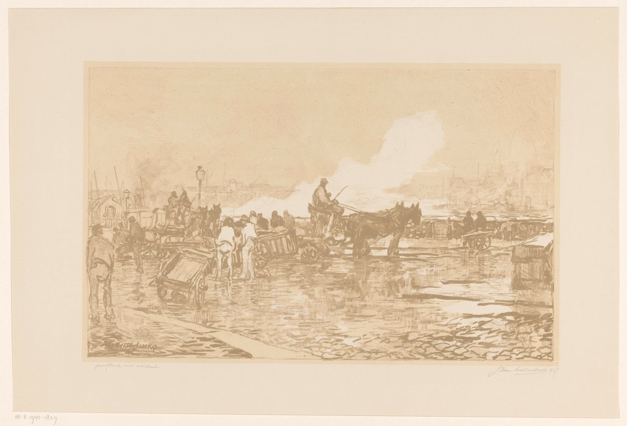 Kikötőre néző Rotterdamban alkotó: Johan Hendrik van Mastenbroek (signed by artist)