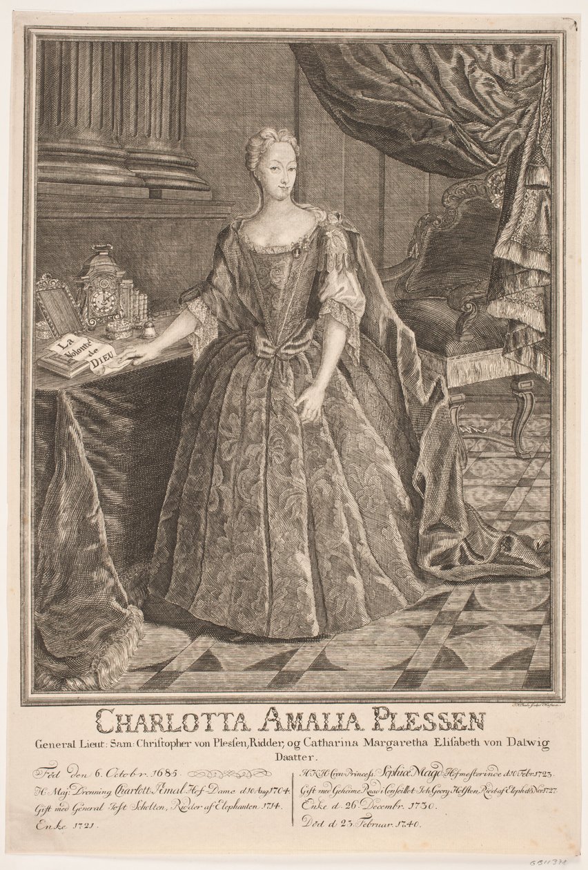 Charlotte Amalie Plessen alkotó: Johan Herman Thiele