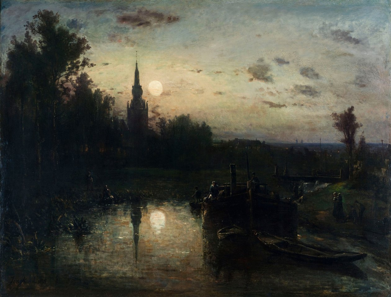 Johan Jongkind - Clair de lune à Overschie alkotó: Johan Jongkind