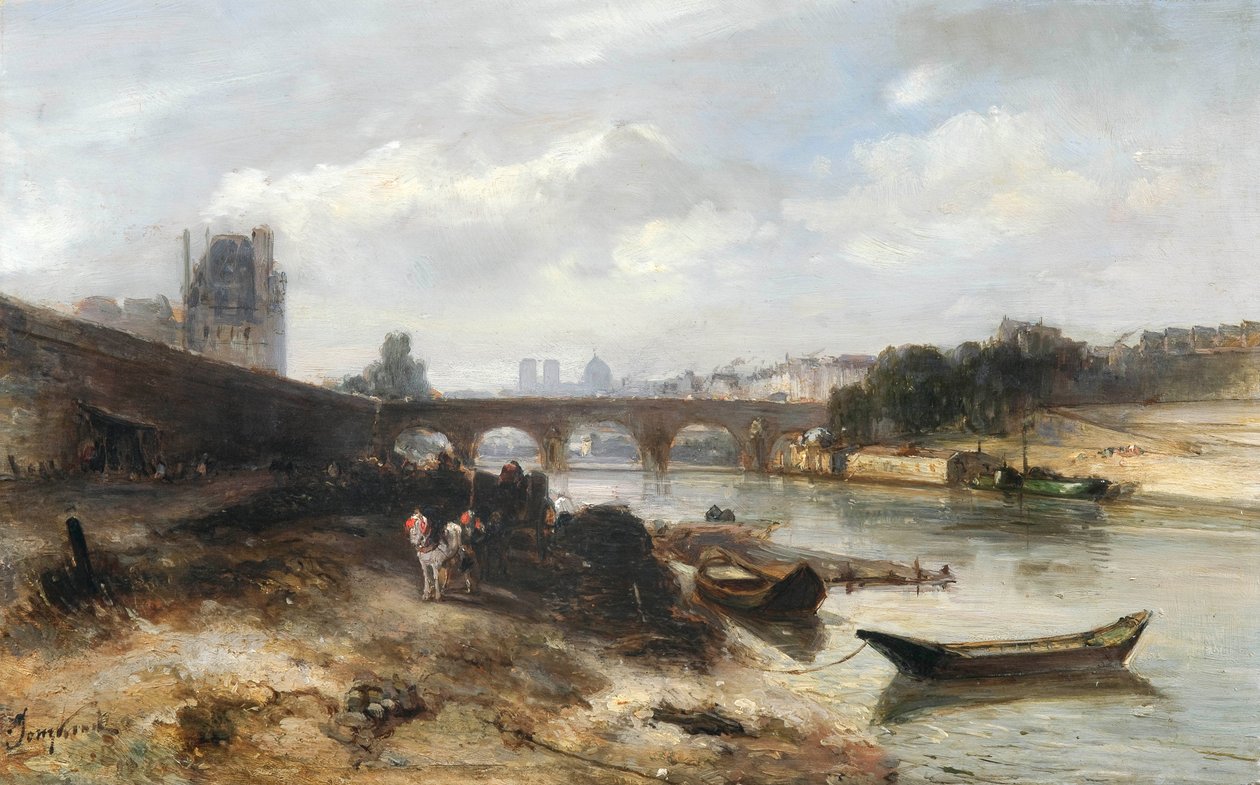 Kilátás a Szajnára a Pont Royal és a Pavillon de Flore felé nézve alkotó: Johan Jongkind