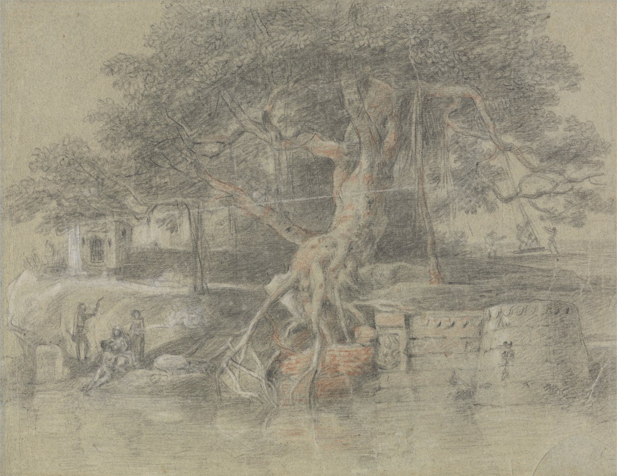 Egy haldokló hindut hoztak a Gangesz folyóhoz alkotó: Johan Joseph Zoffany