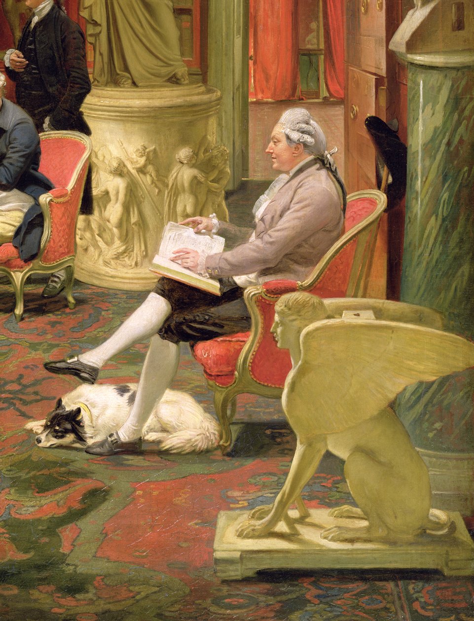 Charles Townley és barátai a Towneley Galériában, Charles Townley részlete 1737-1805 1781-83 olaj, vászon, 2288 részlet alkotó: Johan Joseph Zoffany