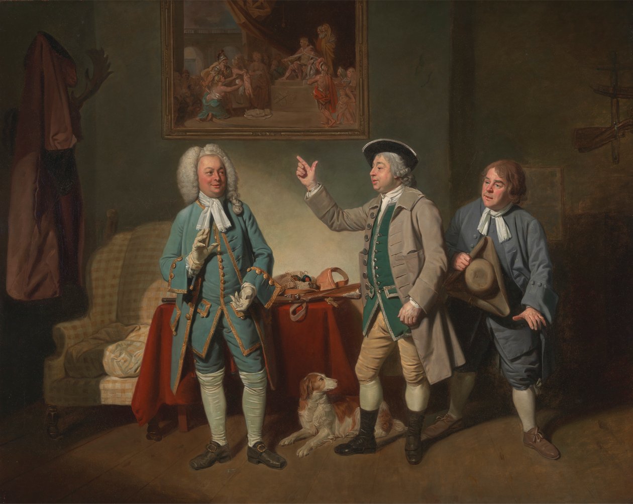 Edward Shuter, John Beard és John Dunstall Isaac Bickerton Love in a Village című filmjében. alkotó: Johan Joseph Zoffany RA