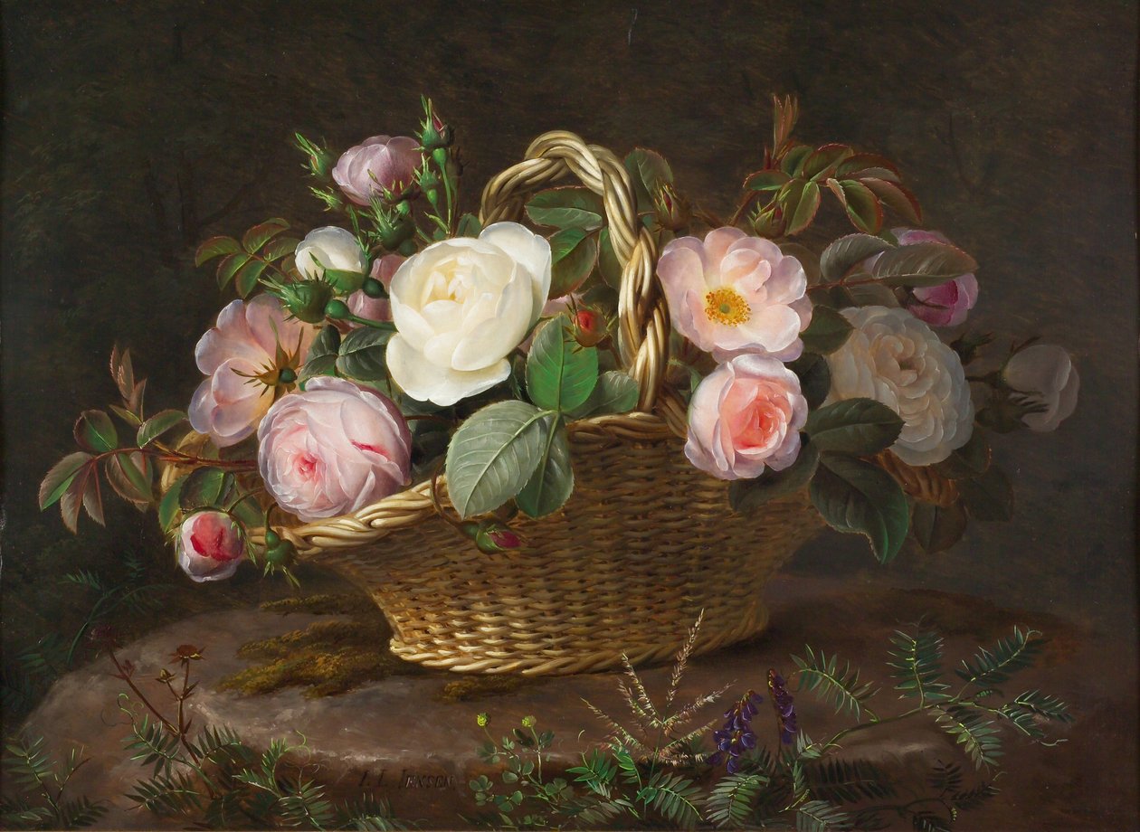 Virágos kosár, c. 1843. alkotó: Johan Laurentz Jensen