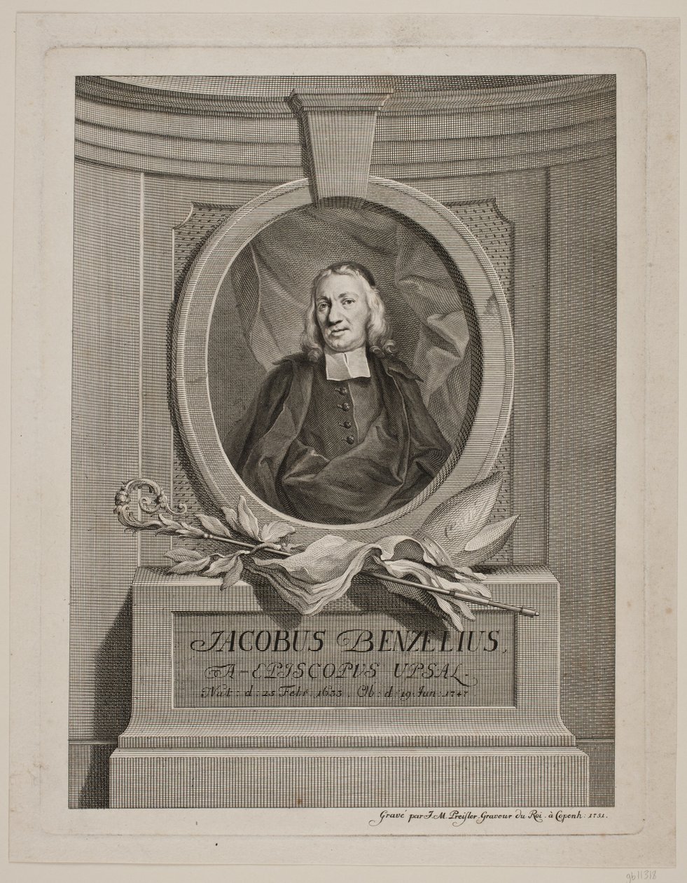 Jacob Benzelius püspök alkotó: Johan Martin Preisler