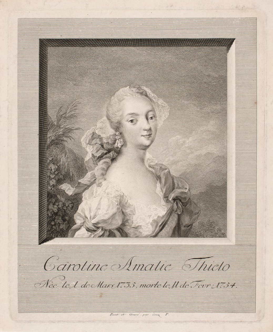 Caroline Amalie Thielo színésznő alkotó: Johan Martin Preisler
