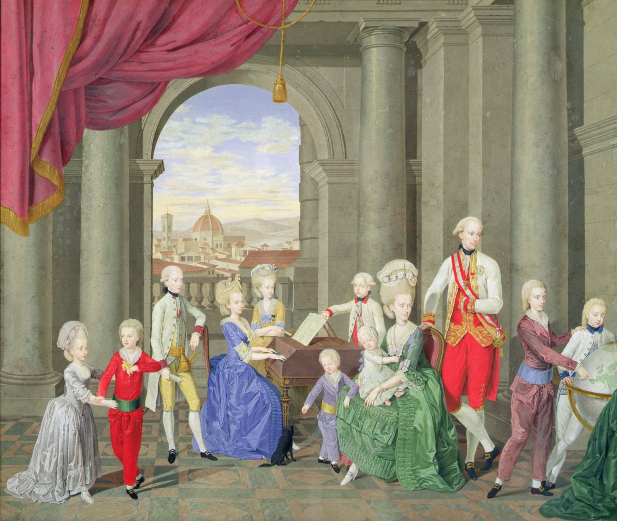 Lipót Péter, toszkánai nagyherceg (1747-92), később II. Lipót, római római császár családja, 1782 körül alkotó: Johan Moll