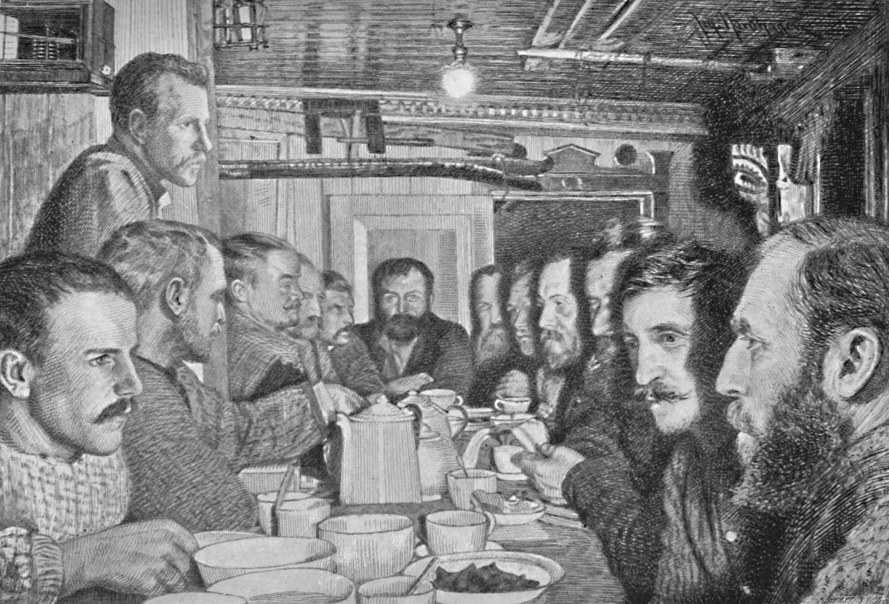 Vacsoraasztalnál, 1895. február 14., 1895., 1897. alkotó: Johan Nordhagen