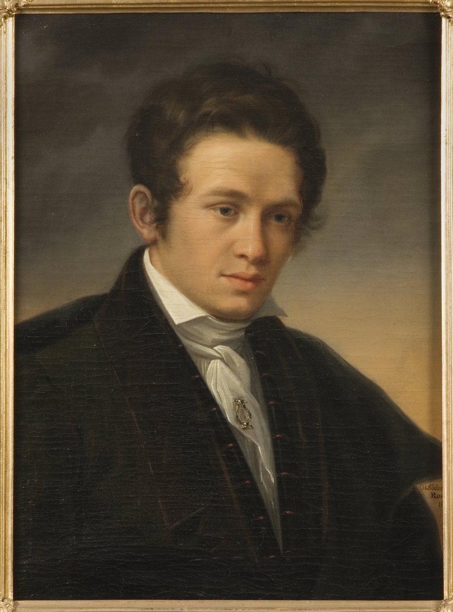 Karl August Nicander (1799-1839) költő portréja, Sodermark, Olof Johan (1790-1848). Olajfestmény alkotó: Johan Olaf Sodermark