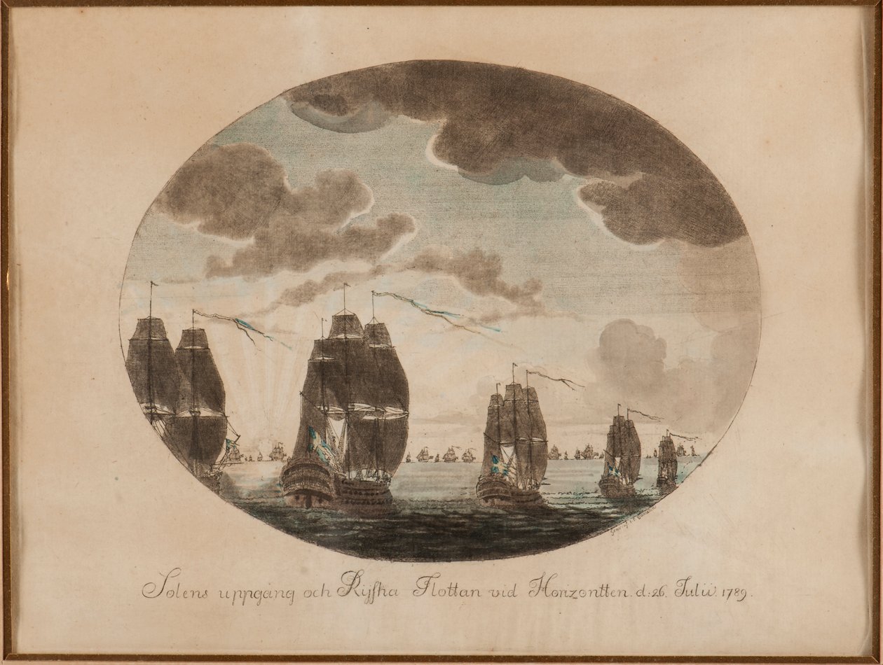Az ölandi tengeri csata 1789. július 26-án, kb. 1790. alkotó: Johan Petter Cumelin