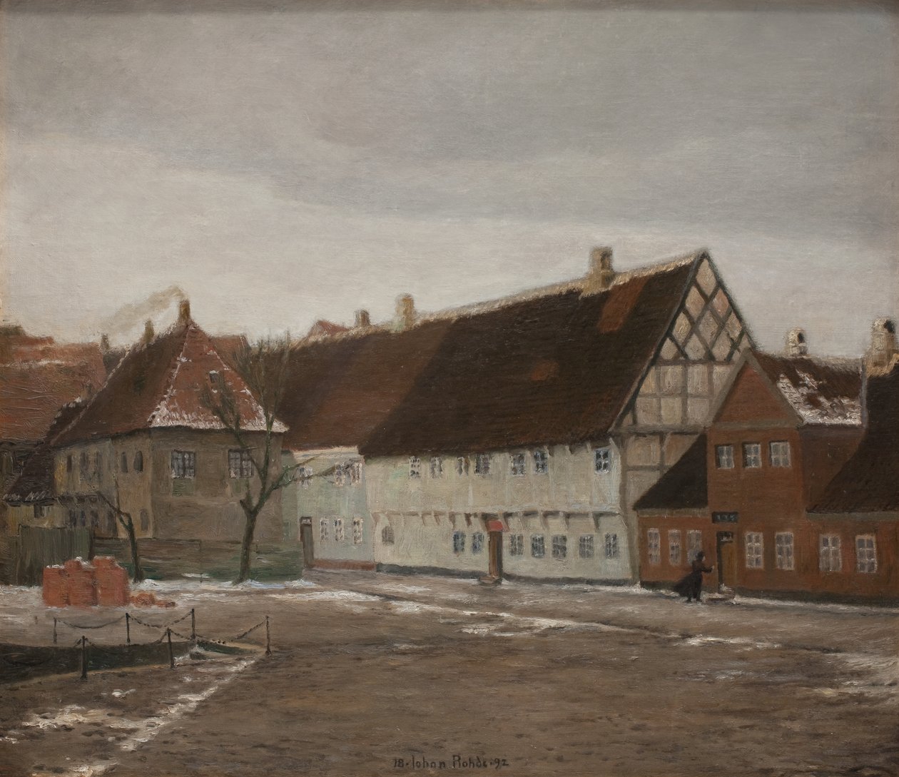 Téli este Ribe-ben, Jütlandban alkotó: Johan Rohde
