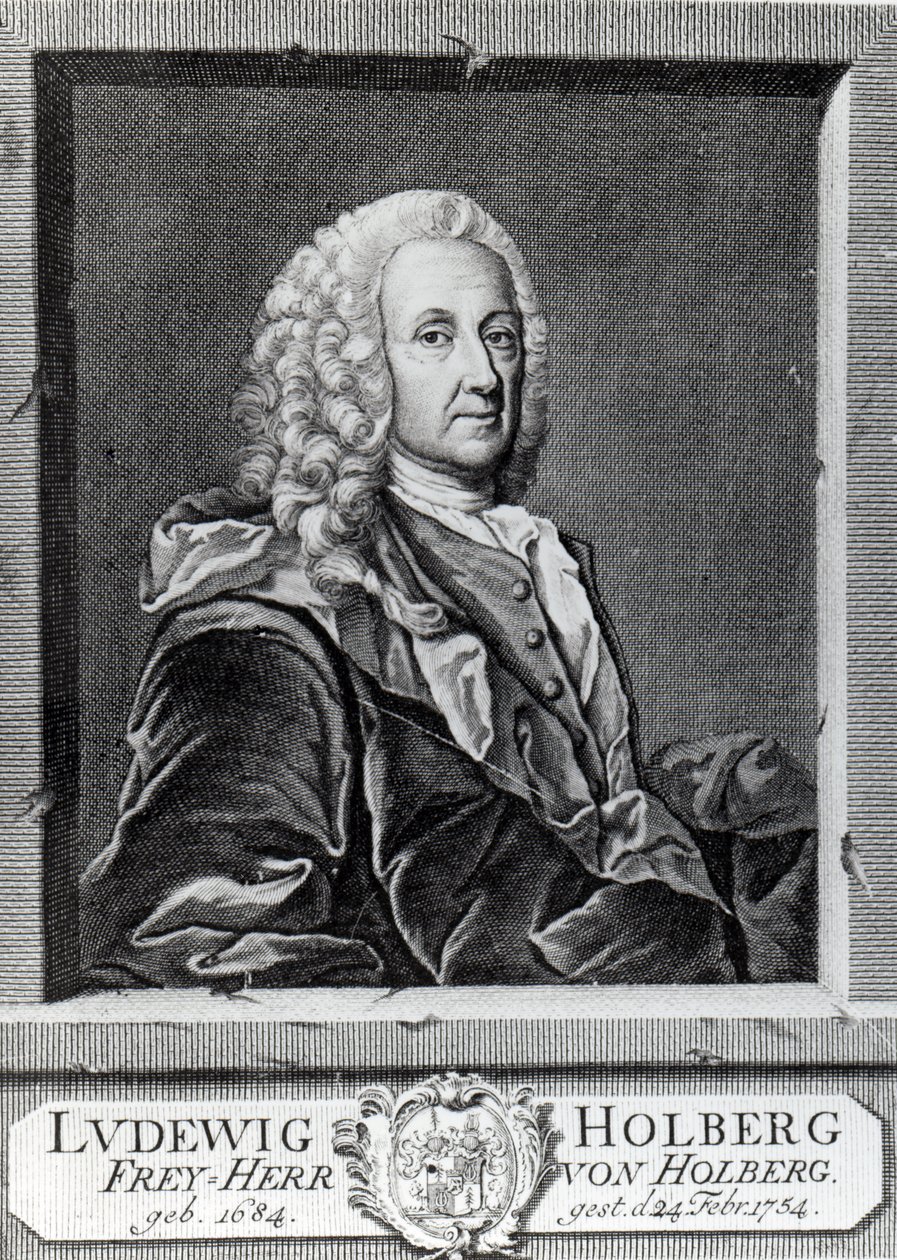Ludvig Holberg, metszett Johann Martin Bernigeroth, 1757 alkotó: Johan Roselius