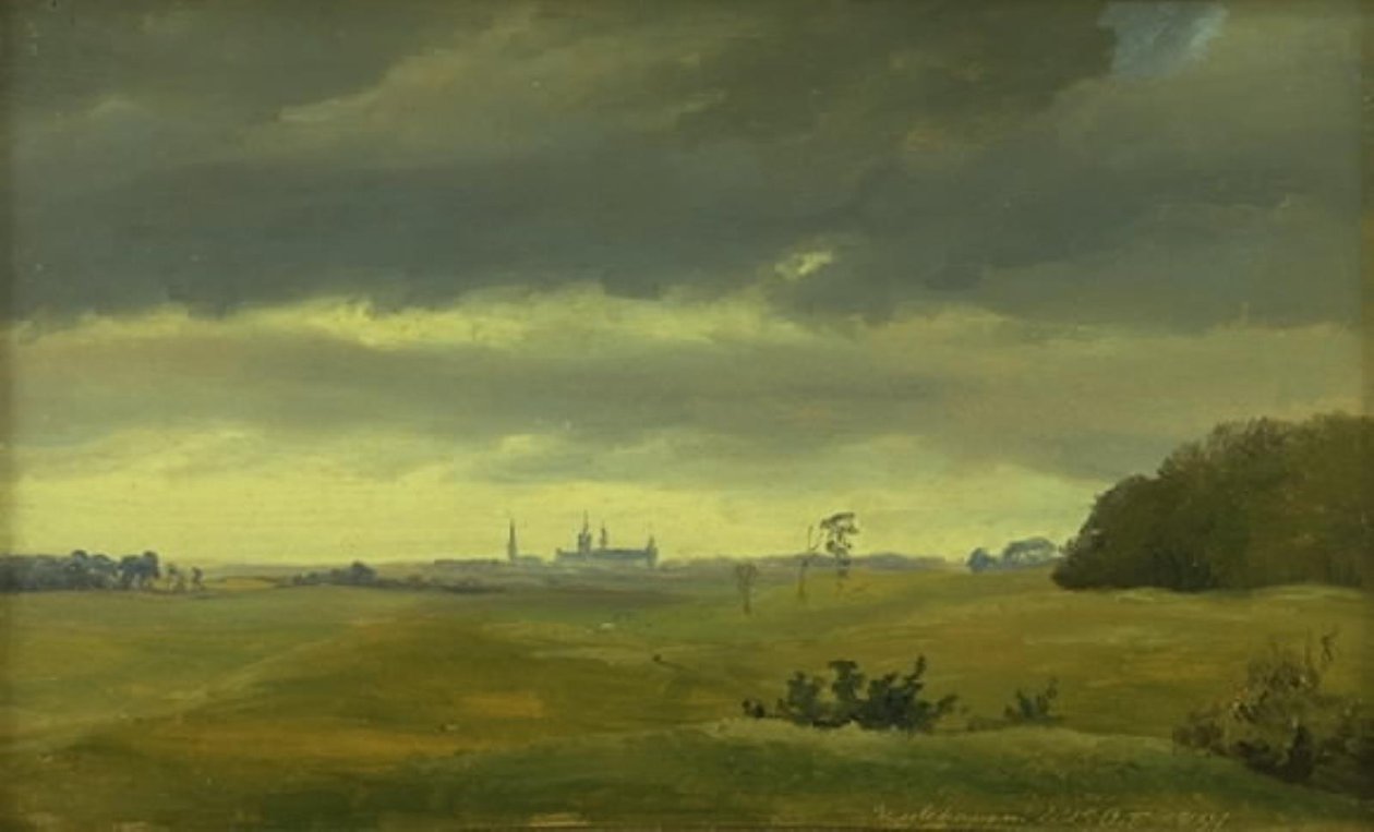 Frederiksborg kilátása Hestehavenből alkotó: Johan Thomas Lundbye