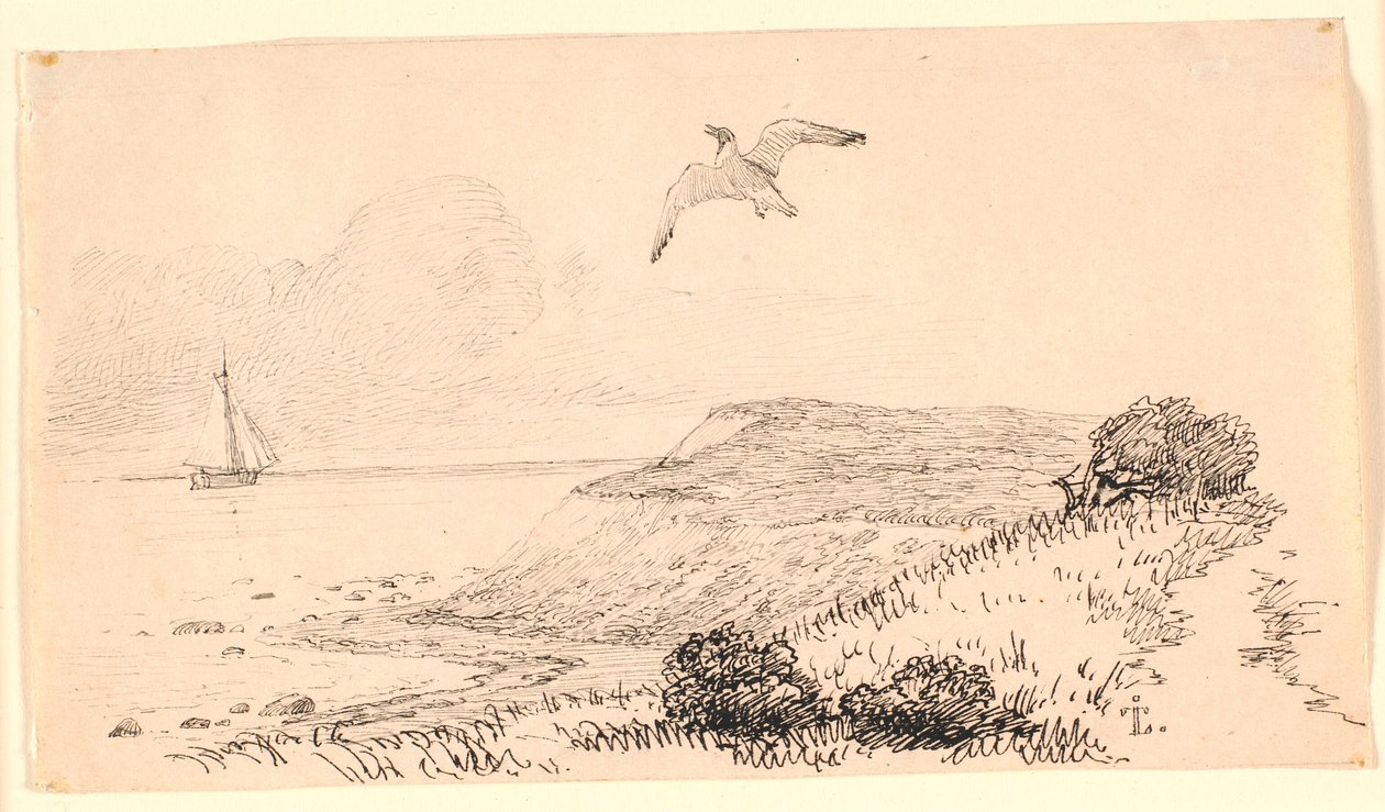 A sirály. Illusztráció Kaalund "Fables for Children" című művéhez. Lásd a lapkatalógus megjegyzését. alkotó: Johan Thomas Lundbye