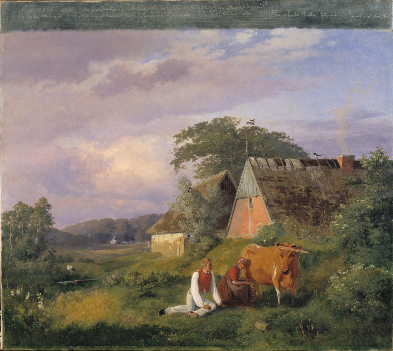 Fejési jelenet. Christian Winther versének illusztrálása alkotó: Johan Thomas Lundbye