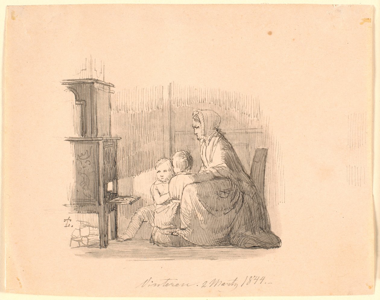 A tél. Illusztráció Kaalund "Fables for Children" című művéhez. Lásd a lapkatalógus megjegyzését. alkotó: Johan Thomas Lundbye