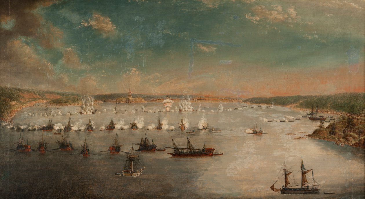 A fredrikshamni csata 1790 májusában, 1791. alkotó: Johan Tietrich Schoultz