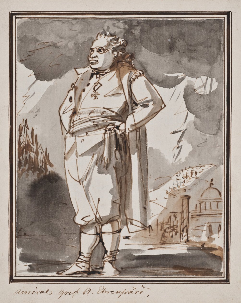 Carl August Ehrensvärd teljes alakos szobor alkotó: Johan Tobias Sergel