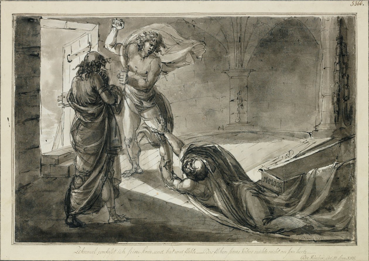 A rablók, III. felvonás, XVII. jelenet alkotó: Johan Tobias Sergel