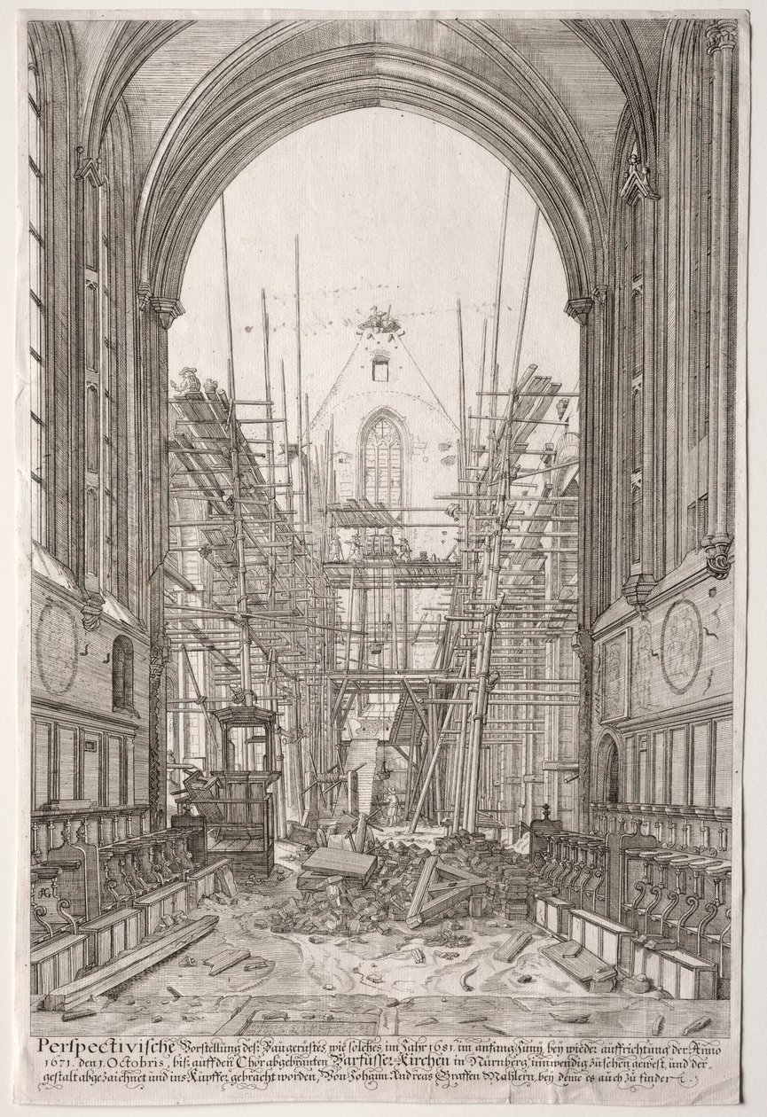 LArt Ancien Zurich: Kilátás a ferencesek templomában, Barfüsser-Kirke, 1681. alkotó: Johan Ulrich Krauss