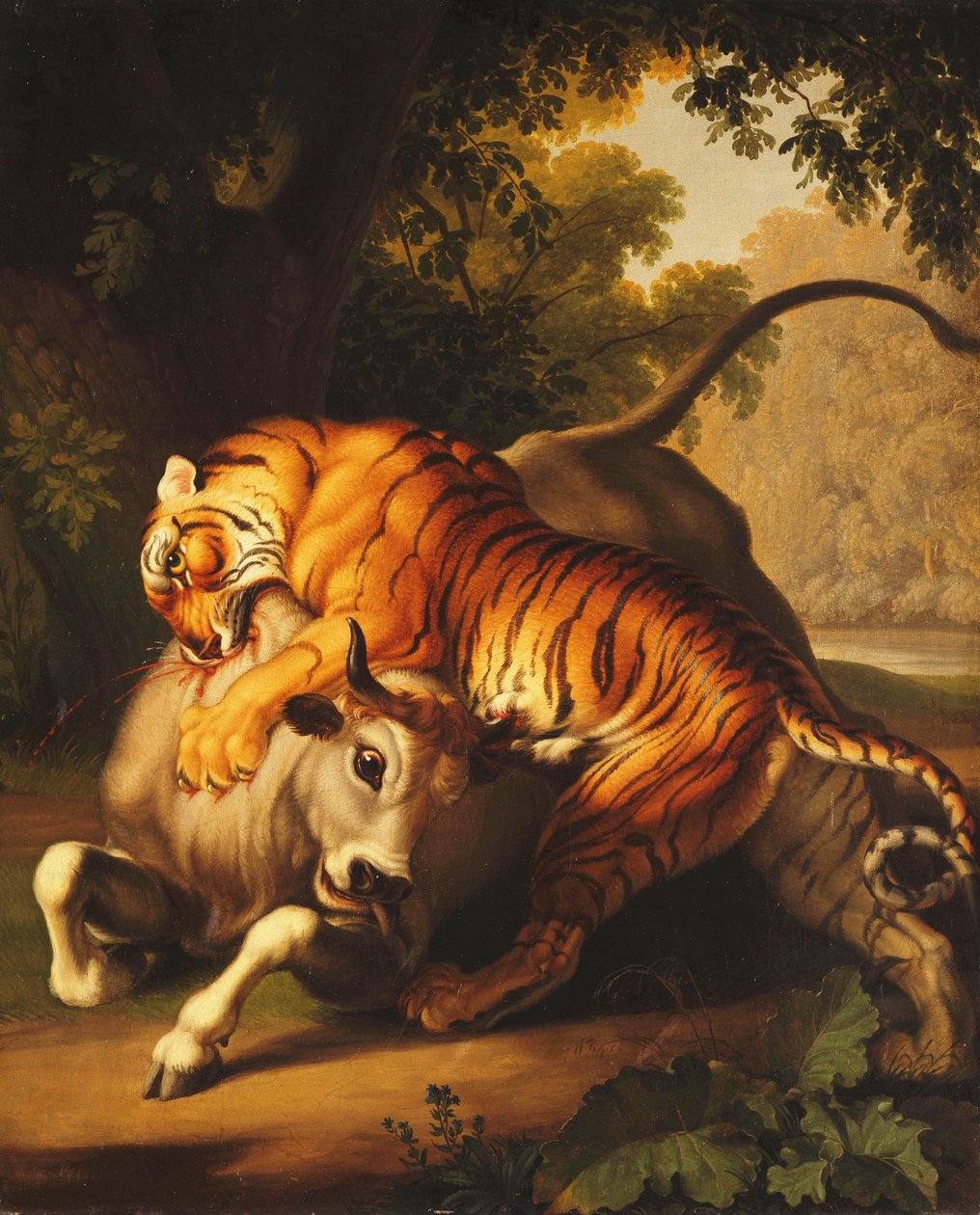 Tigris megtámad egy bikát, 1785 alkotó: Johan Wenzel Peter