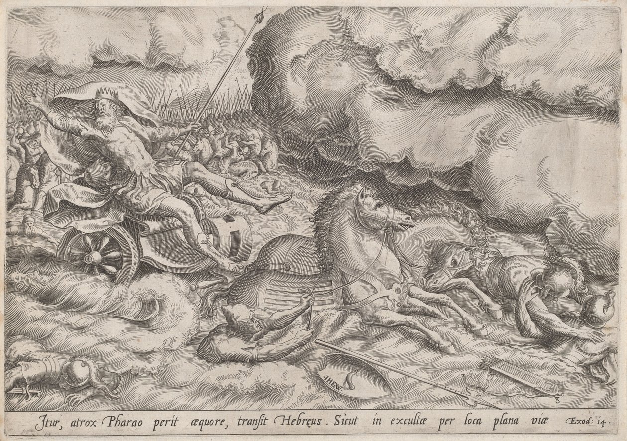 A Vörös-tenger átkelése alkotó: Johan Wierix, after Maarten van Cleef