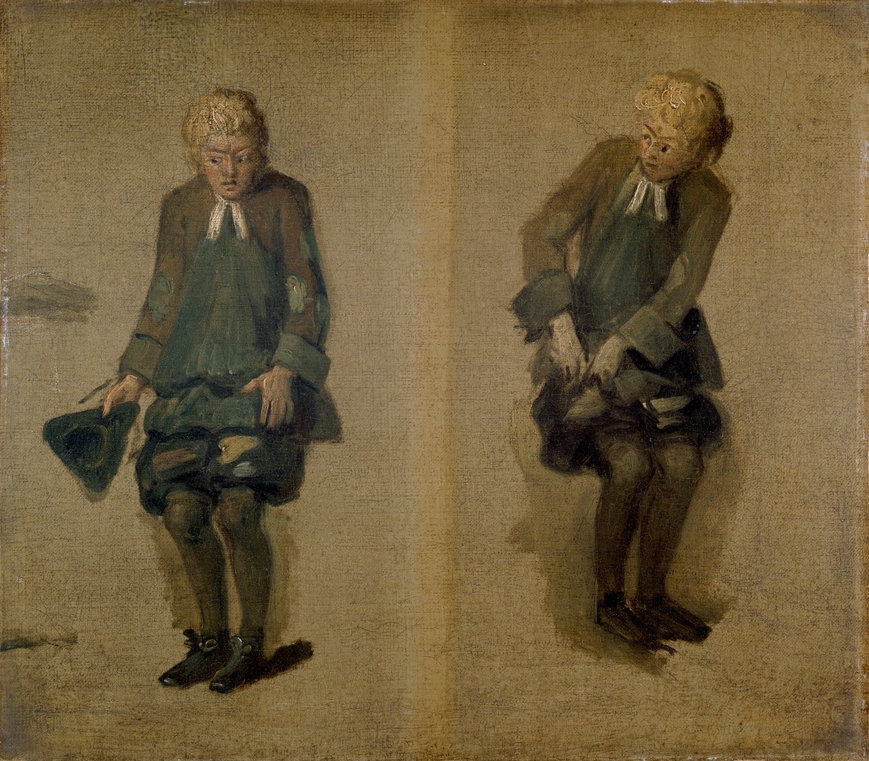 Két vázlat David Garrickról, mint Abel Drugger az "Alchimist"-ben, 18. század alkotó: Johan Zoffany