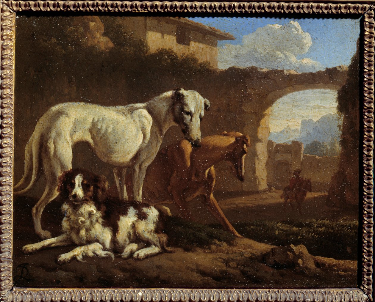 Spagneul és élesztő. Jan Le Ducq festménye (1627-1676) Ec. Hol. alkotó: Johan le Ducq